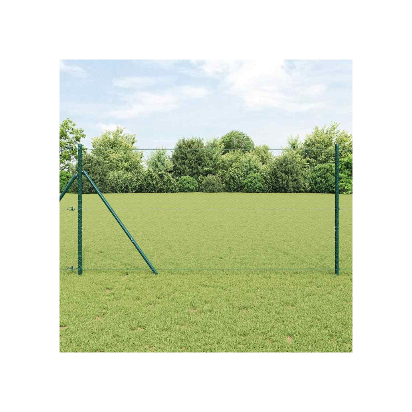 Fixation au sol hexagonale 10 x 1,2 m Acier recouvert de PVC