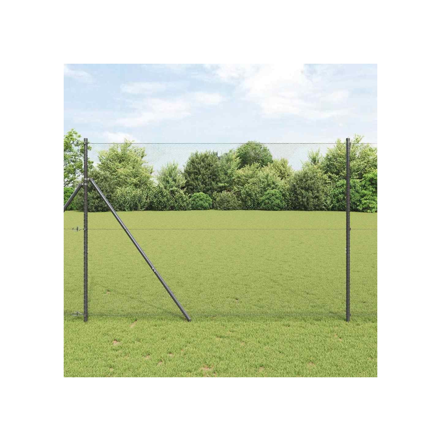 Fixation au sol hexagonale 10 x 1,6 m Acier recouvert de PVC