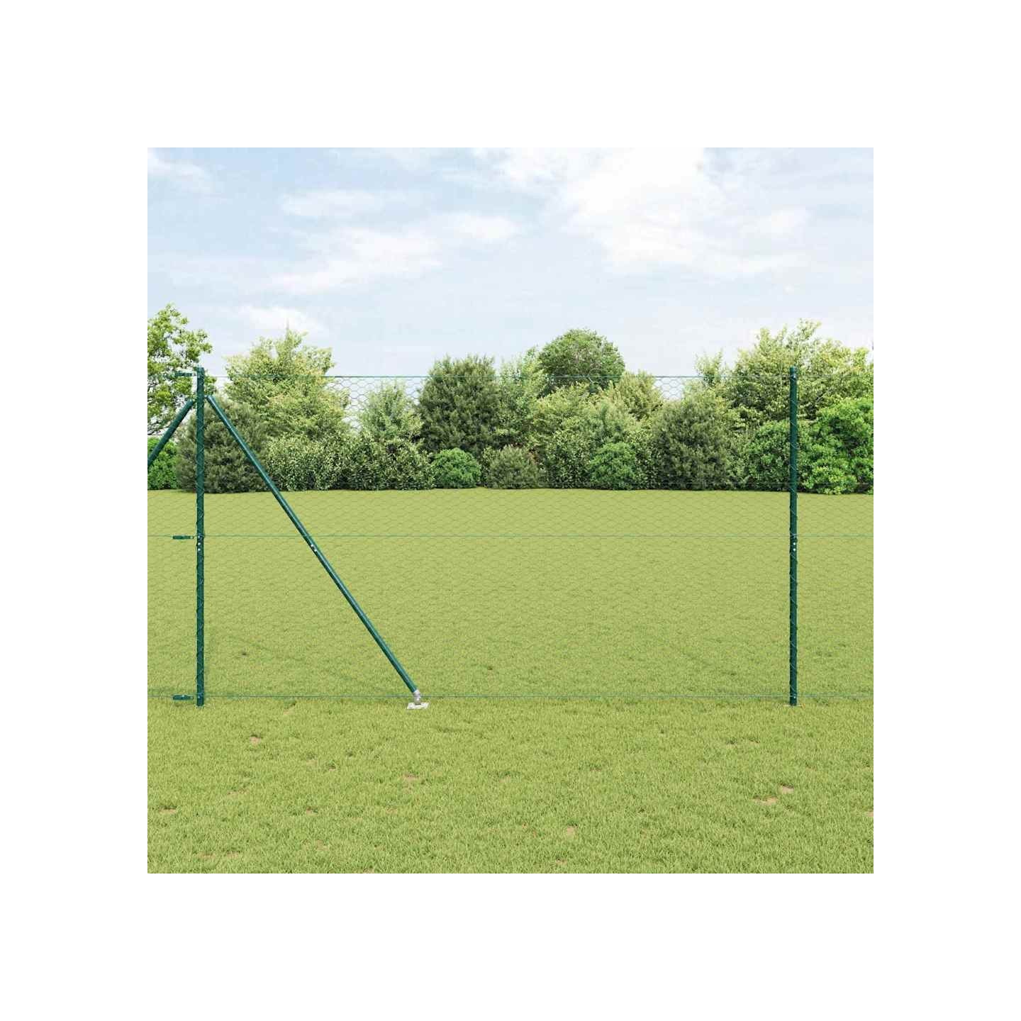 Clôture hexagonale avec poteau 10 x 1,5 m Vert Maille