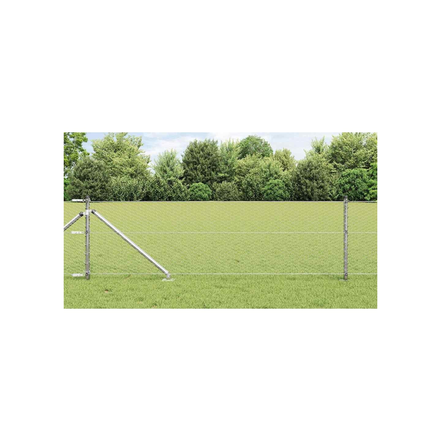 Clôture hexagonale avec poteau 10 x 0,6 m Acier galvanisé