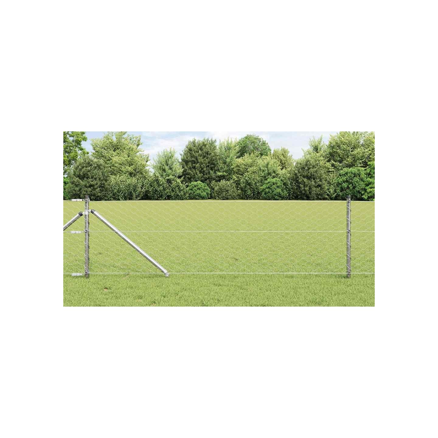 Clôture hexagonale avec poteau 10 x 0,6 m Acier galvanisé