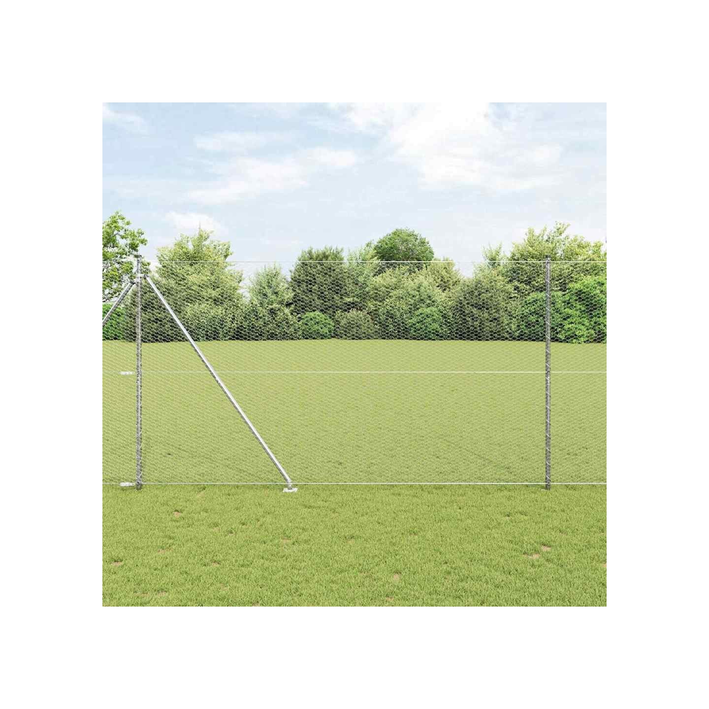 Clôture hexagonale avec poteau 10 x 1,6 m Acier galvanisé