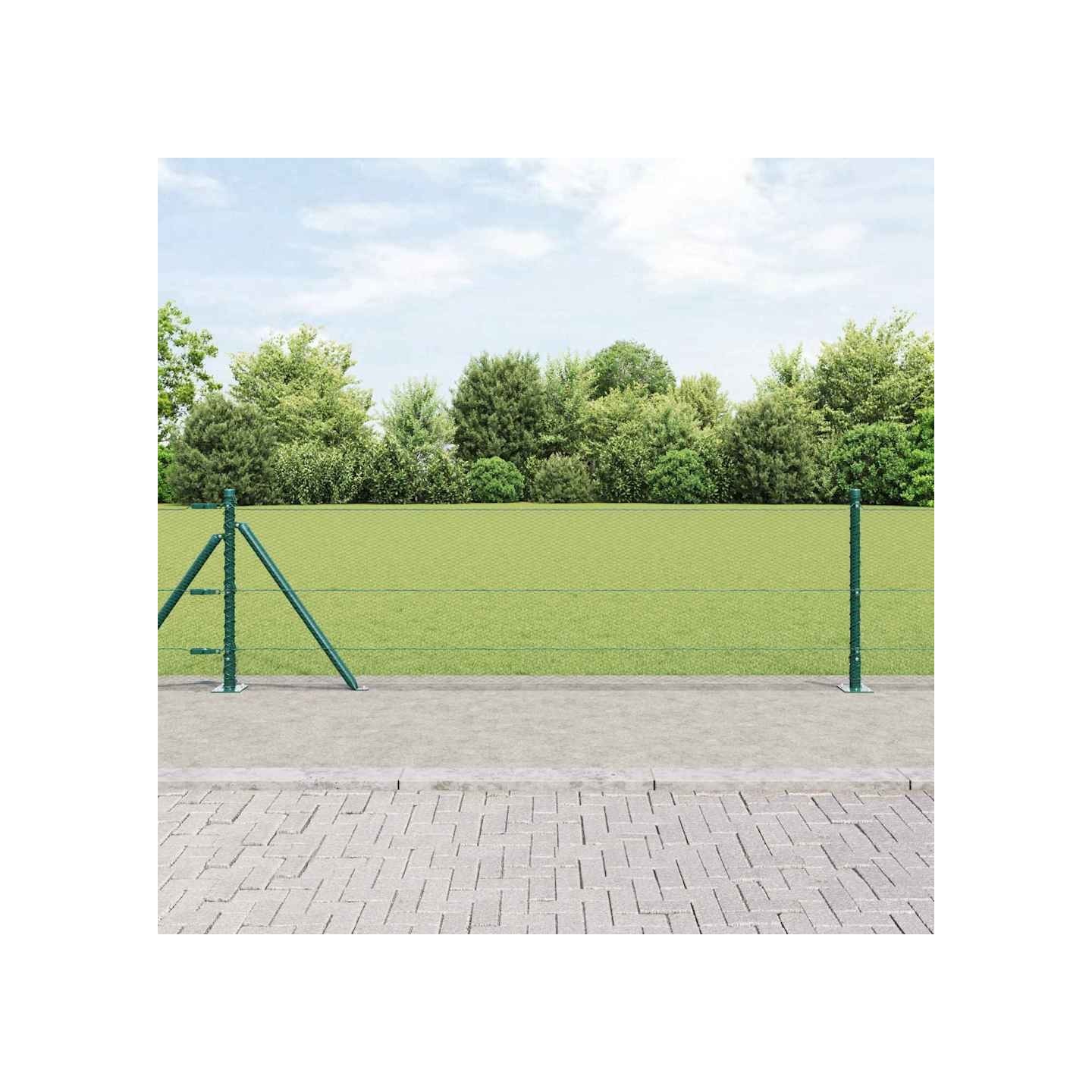Clôture hexagonale avec base en béton 25 x 0,6 m Vert Maille