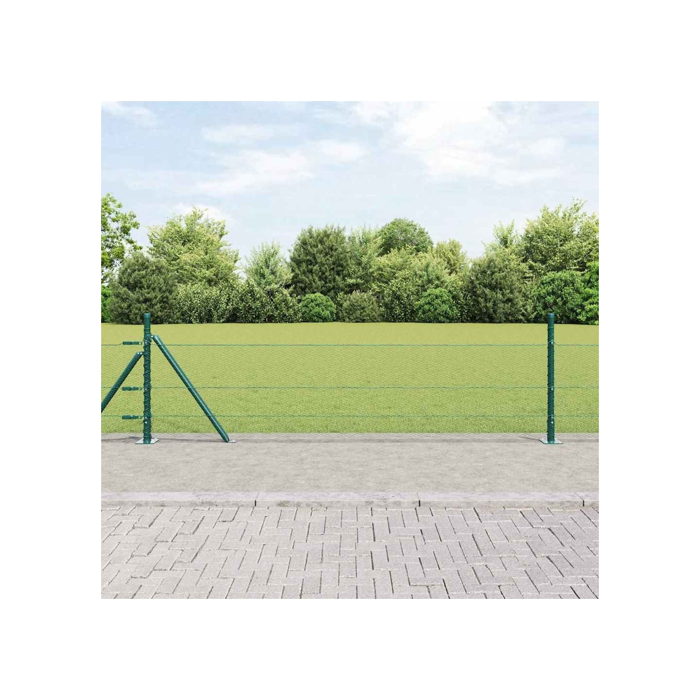 Clôture hexagonale avec base en béton 25 x 0,4 m Vert Maille