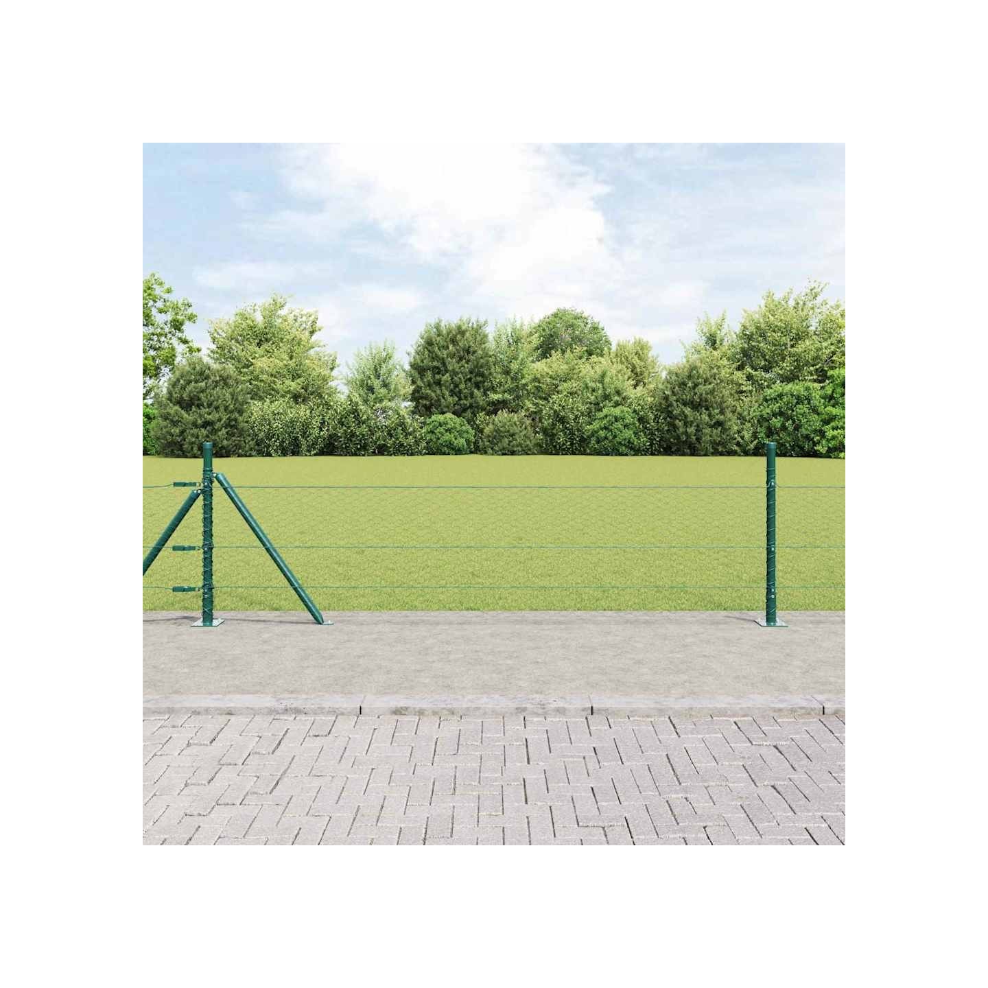 Clôture hexagonale avec base en béton 25 x 0,4 m Vert Maille