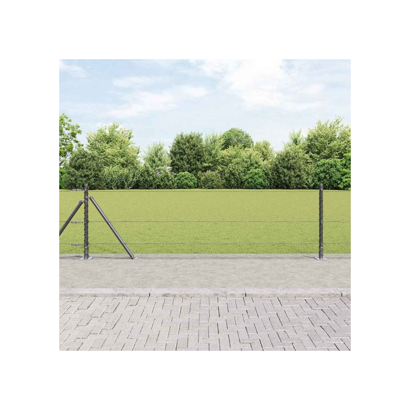 Clôture hexagonale avec base en béton 25 x 0,4 m Gris Maille