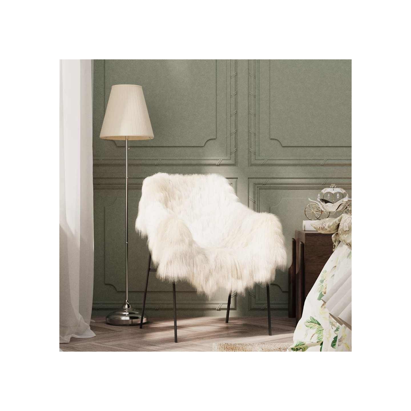 Housse de chaise en peau de mouton islandaise Crème 70x110 cm