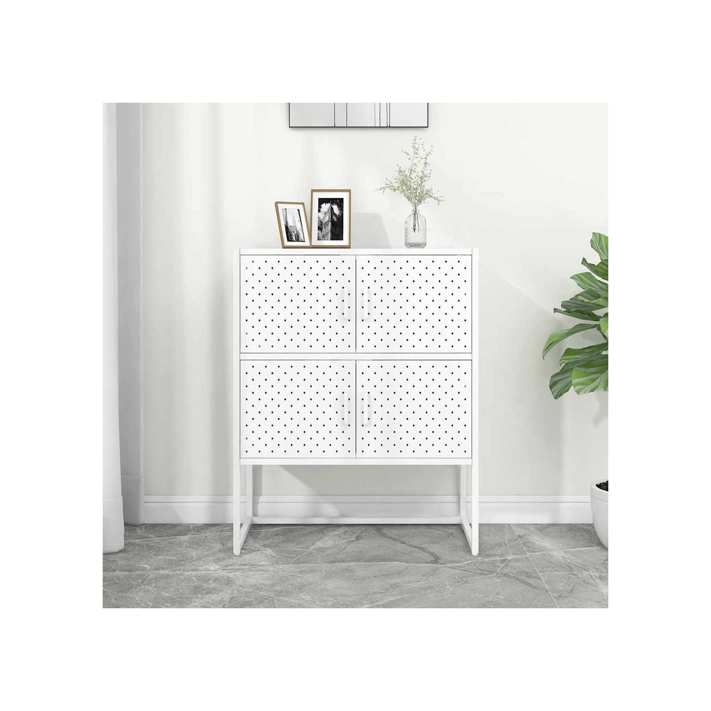 Buffet haut Blanc 80x35x100 cm Acier