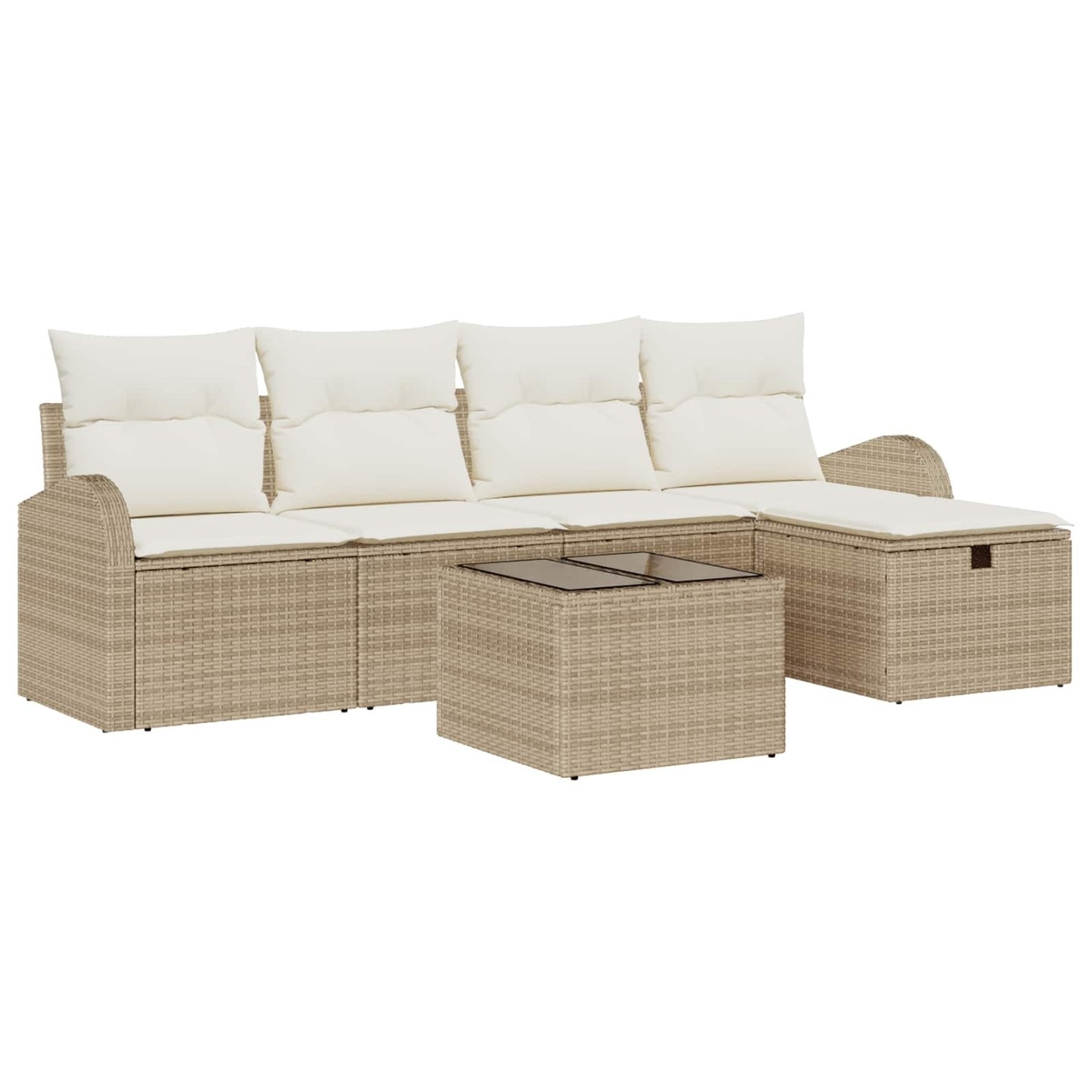 Ensemble de Canapés avec coussin Beige et crème polyrotin