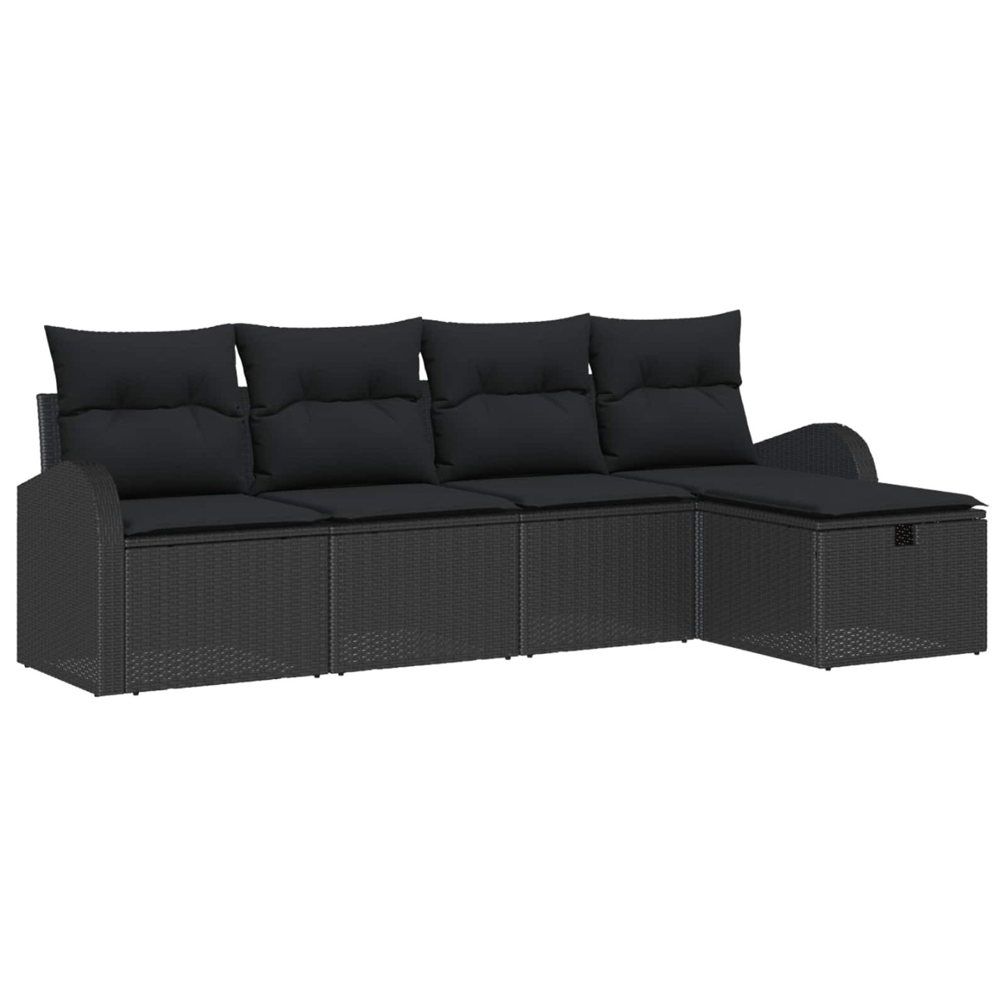 Ensemble de Canapés 5 pc Noir polyrotin
