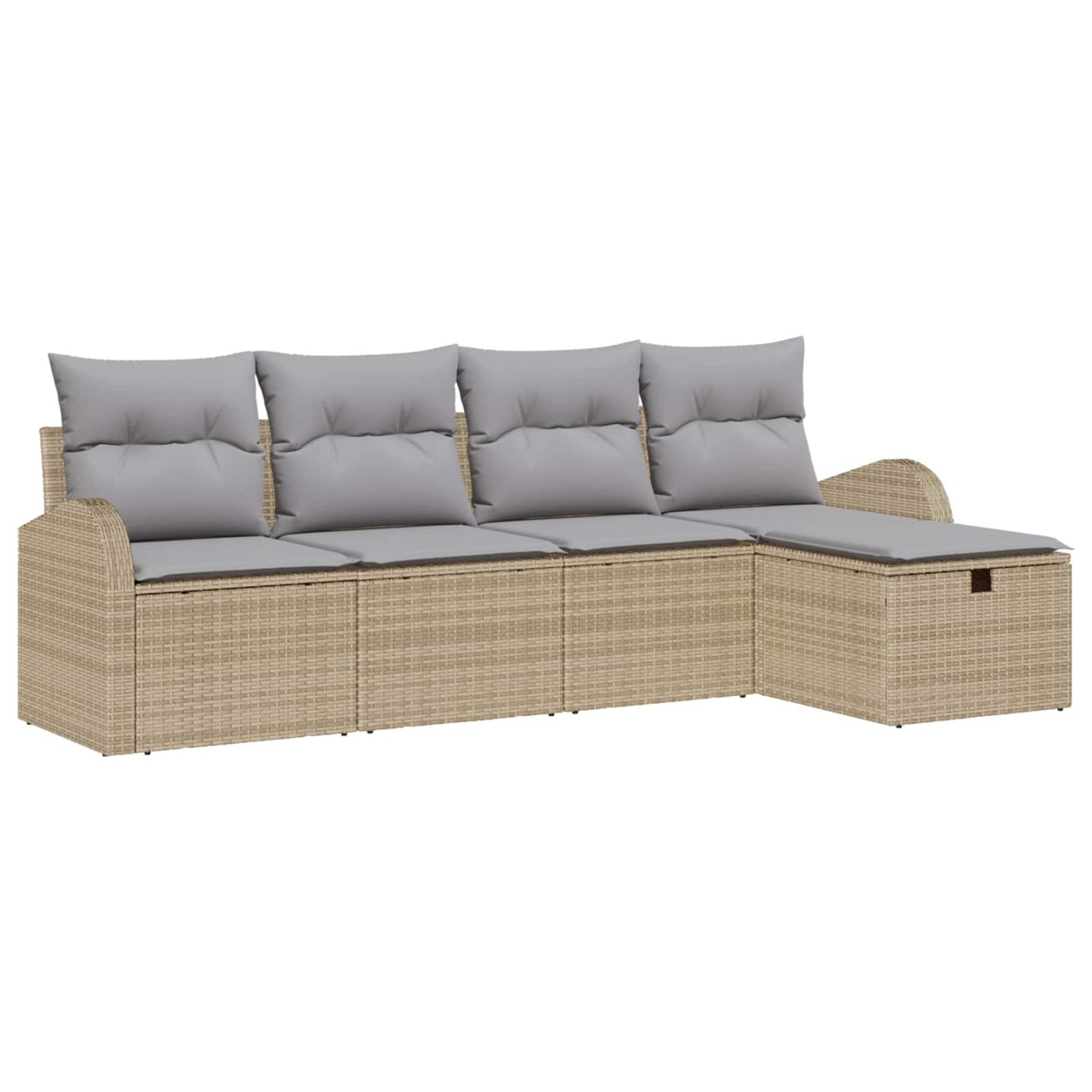 Ensemble de Canapés 5 pc Beige et Gris clair polyrotin