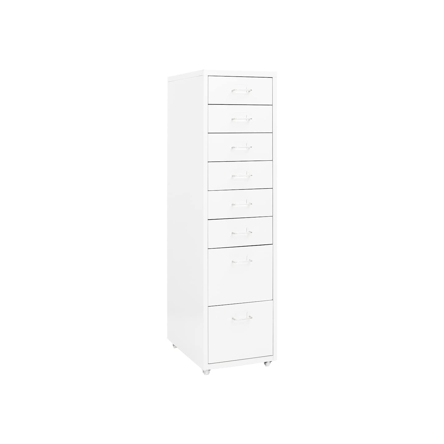 Classeur mobile Blanc 28x41x109 cm Métal