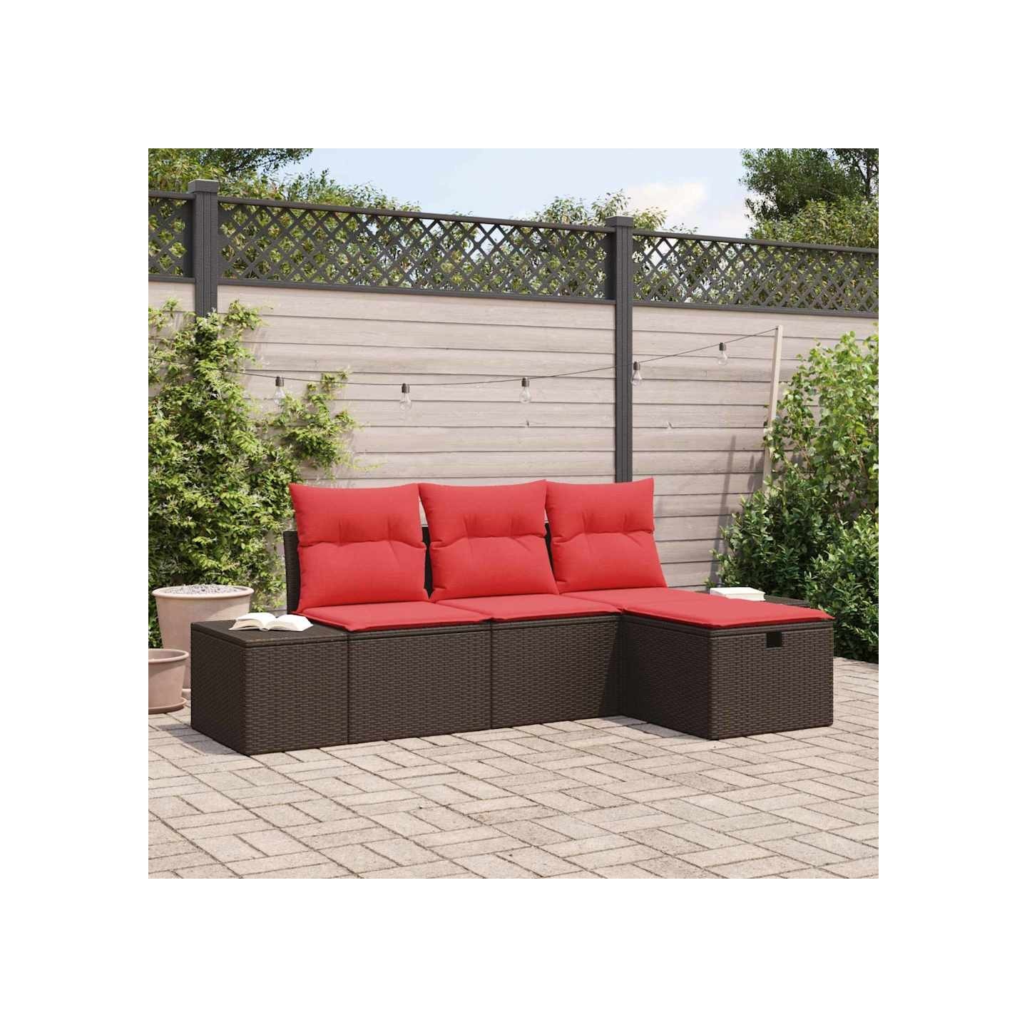 Ensemble de canapé de jardin 4 pc polyrotin