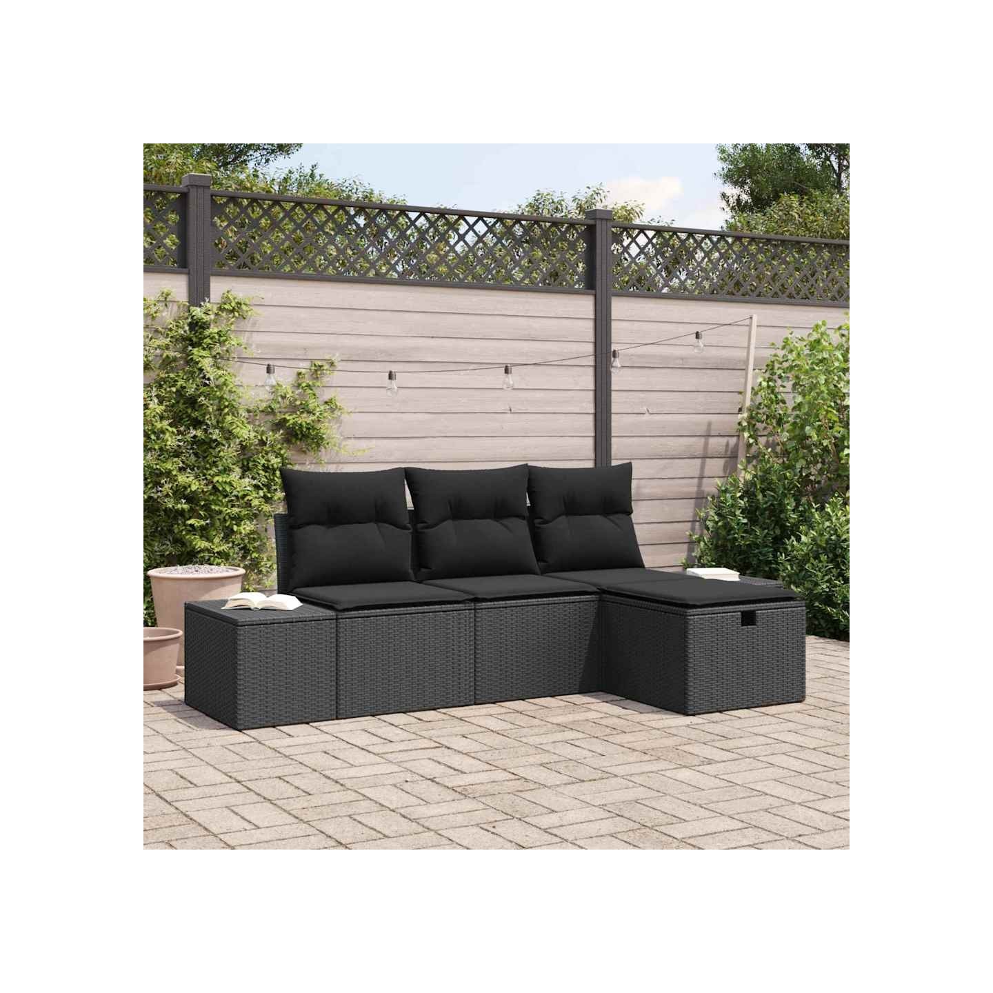Ensemble de canapé de jardin 4 pc polyrotin