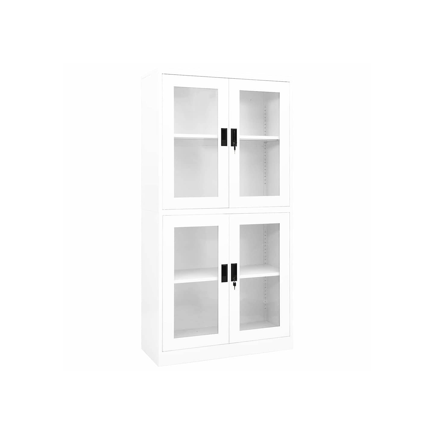 Armoire de bureau Blanc 90x40x180 cm Acier et verre trempé