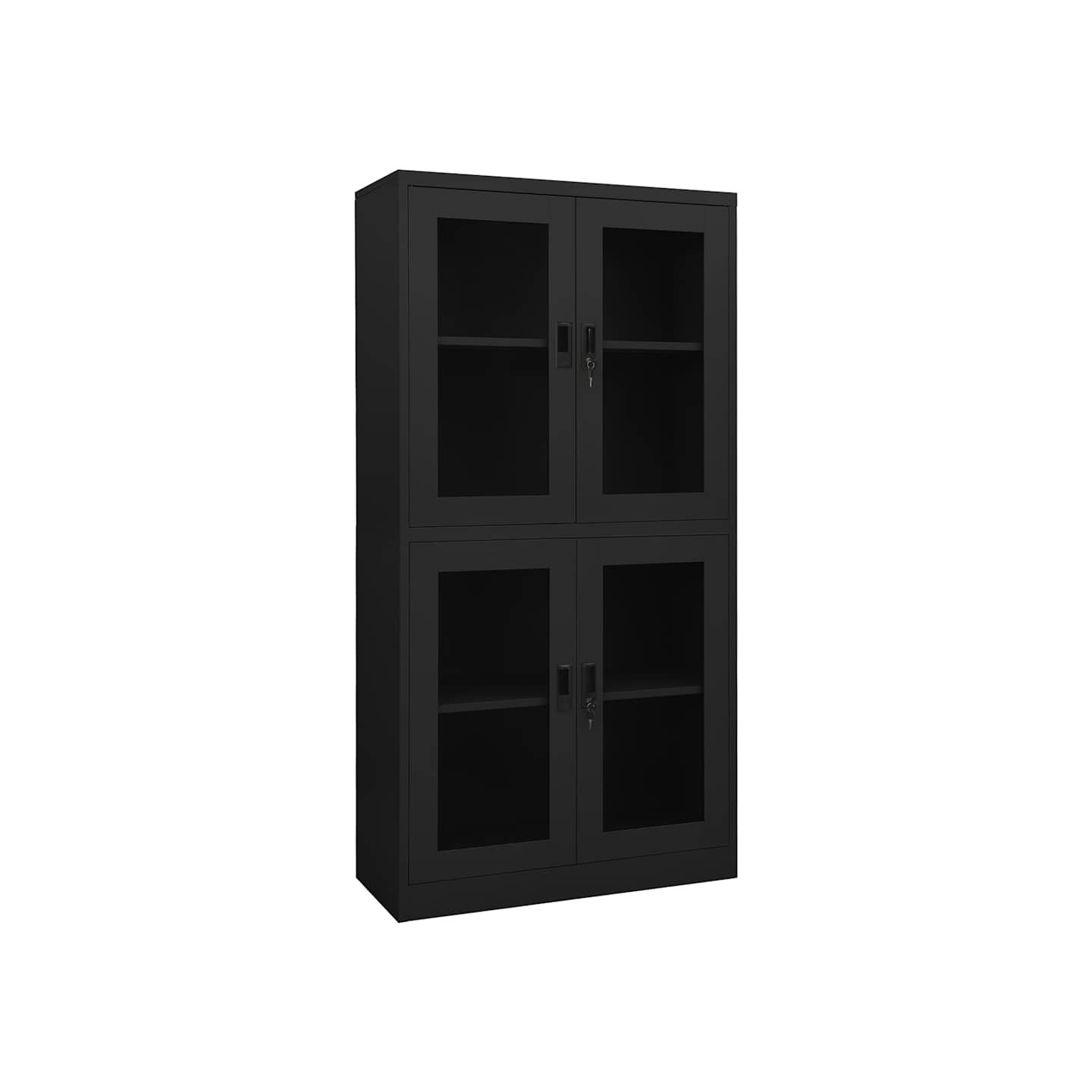 Armoire de bureau Anthracite 90x40x180 cm Acier et verre trempé