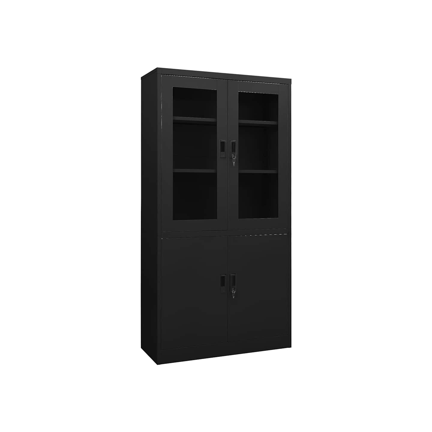 Armoire de bureau Noir 90x40x180 cm Acier