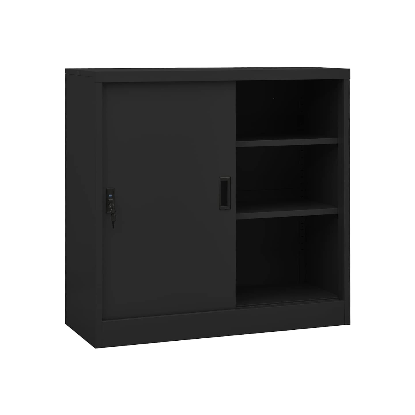 Armoire de bureau porte coulissante Anthracite 90x40x90cm Acier