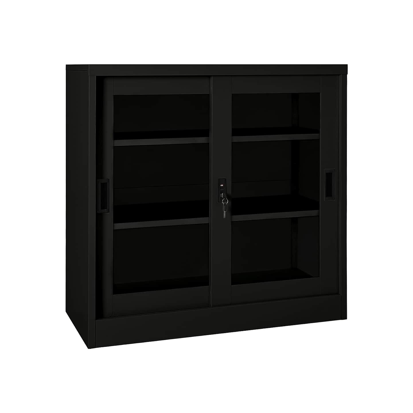 Armoire à portes coulissantes Noir 90x40x90 cm Acier