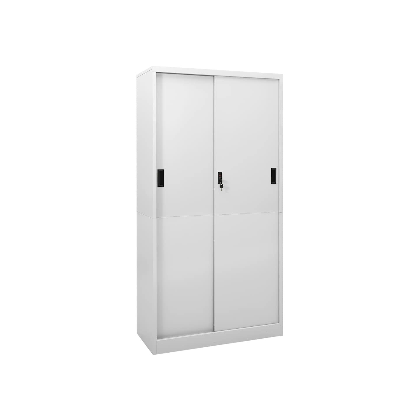 Armoire à bureau porte coulissante Gris clair 90x40x180cm Acier
