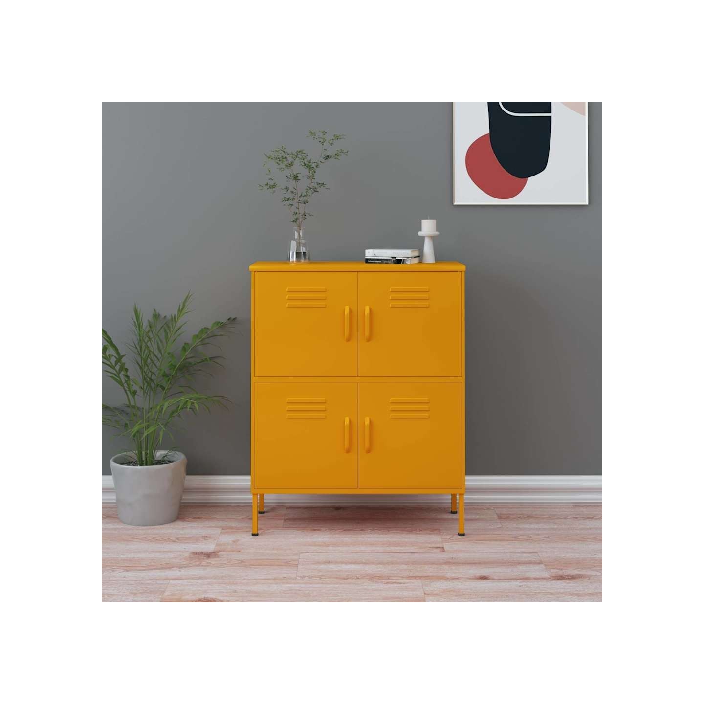 Armoire de rangement Jaune moutarde 80x35x101,5 cm Acier