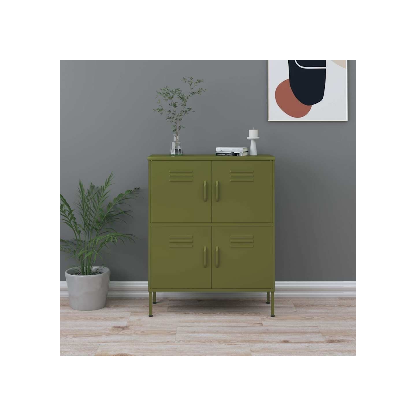 Armoire de rangement Vert olive 80x35x101,5 cm Acier