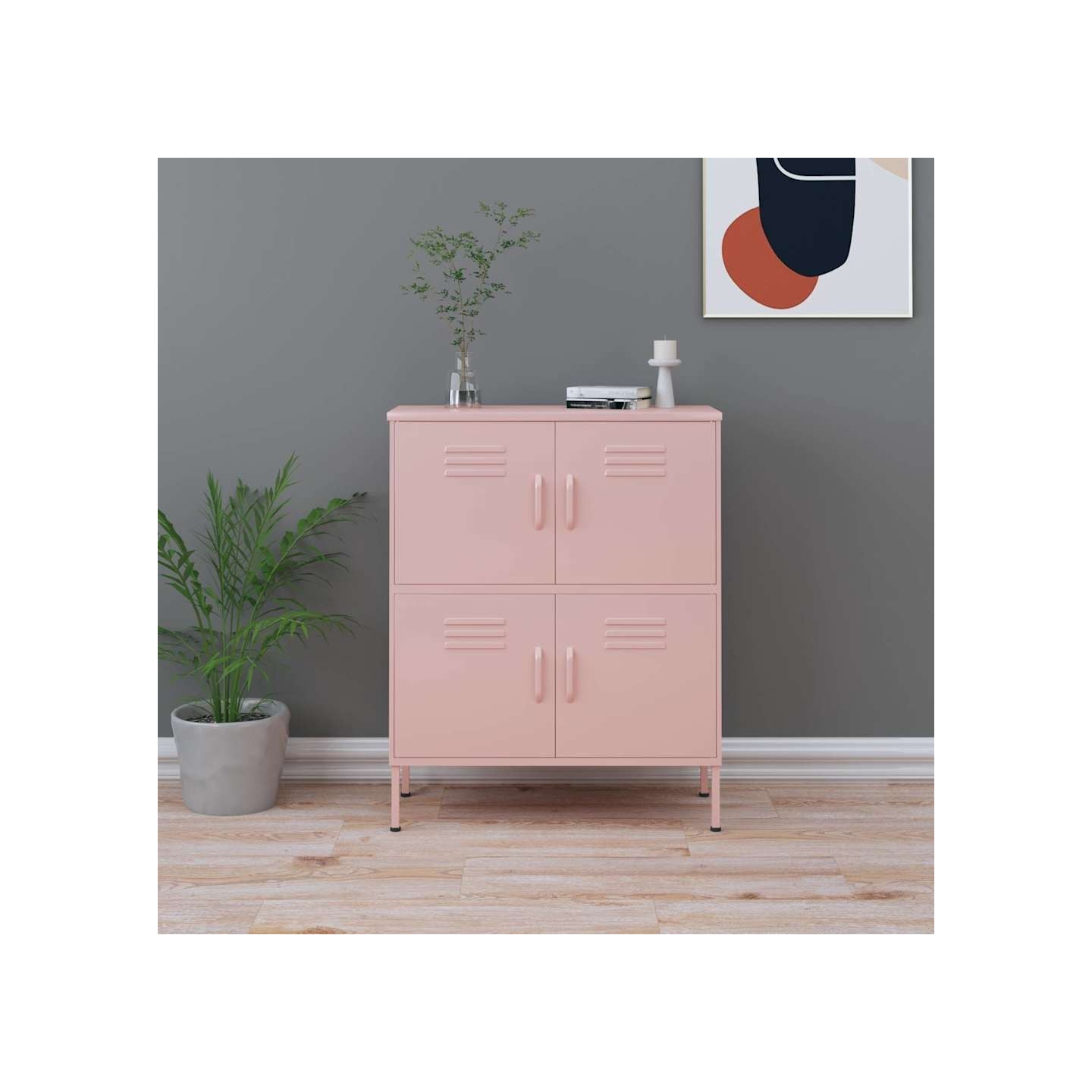 Armoire de rangement Rose 80x35x101,5 cm Acier