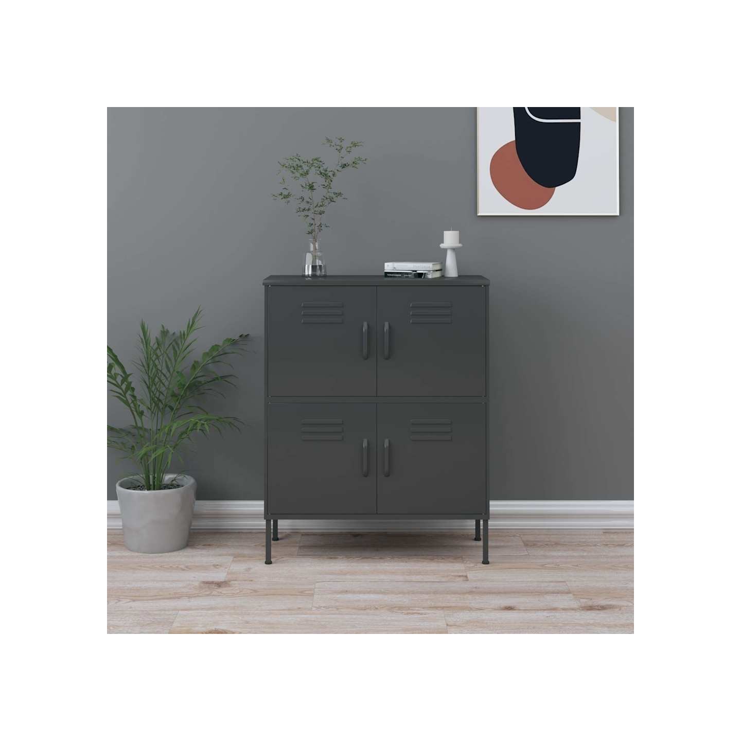 Armoire de rangement Anthracite 80x35x101,5 cm Acier