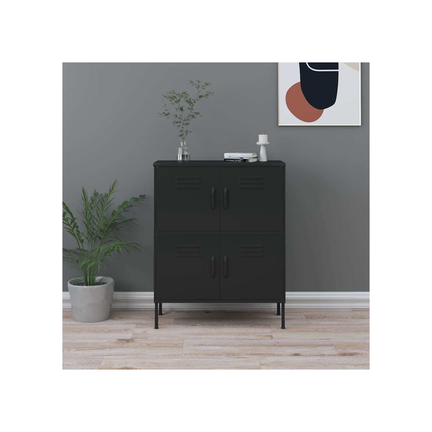 Armoire de rangement Noir 80x35x101,5 cm Acier