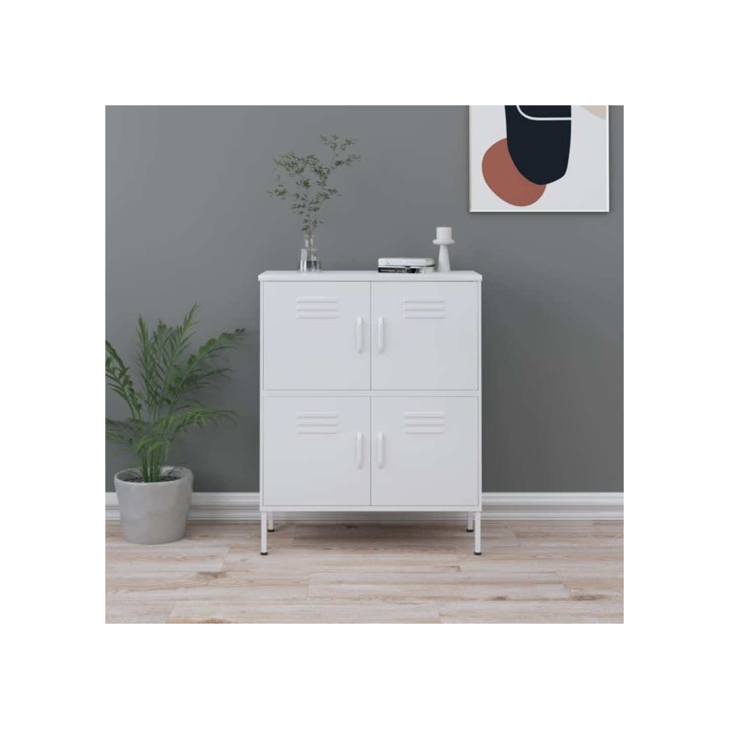 Armoire de rangement Blanc 80x35x101,5 cm Acier