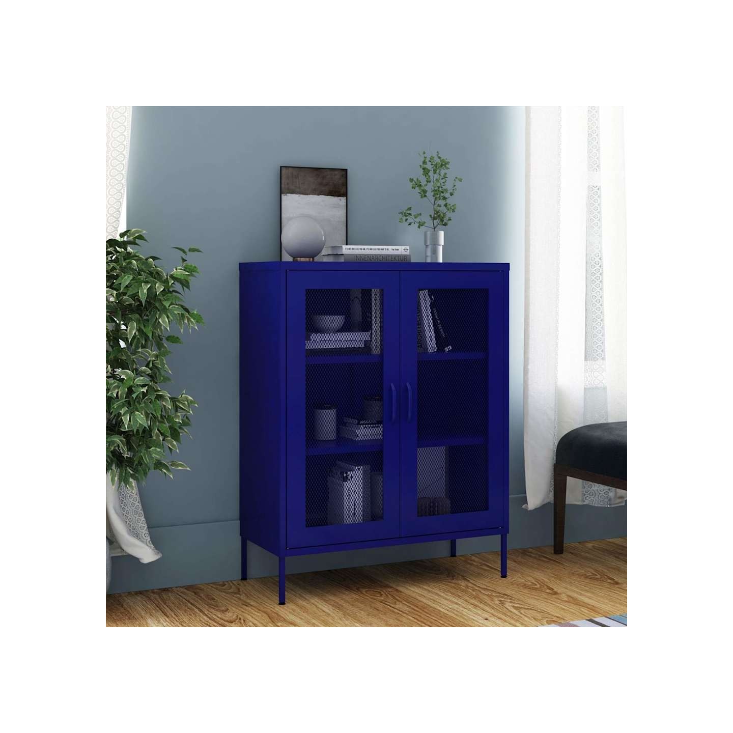 Armoire de rangement Bleu marine 80x35x101,5 cm Acier