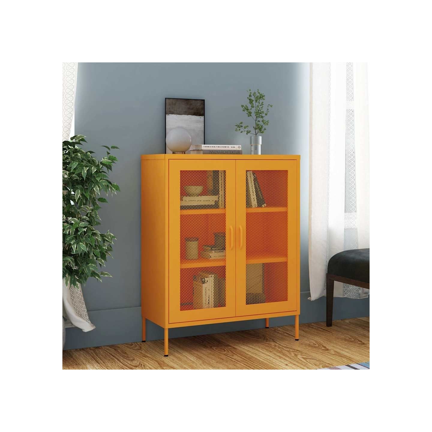 Armoire de rangement Jaune moutarde 80 x 35 x 101,5 cm Acier