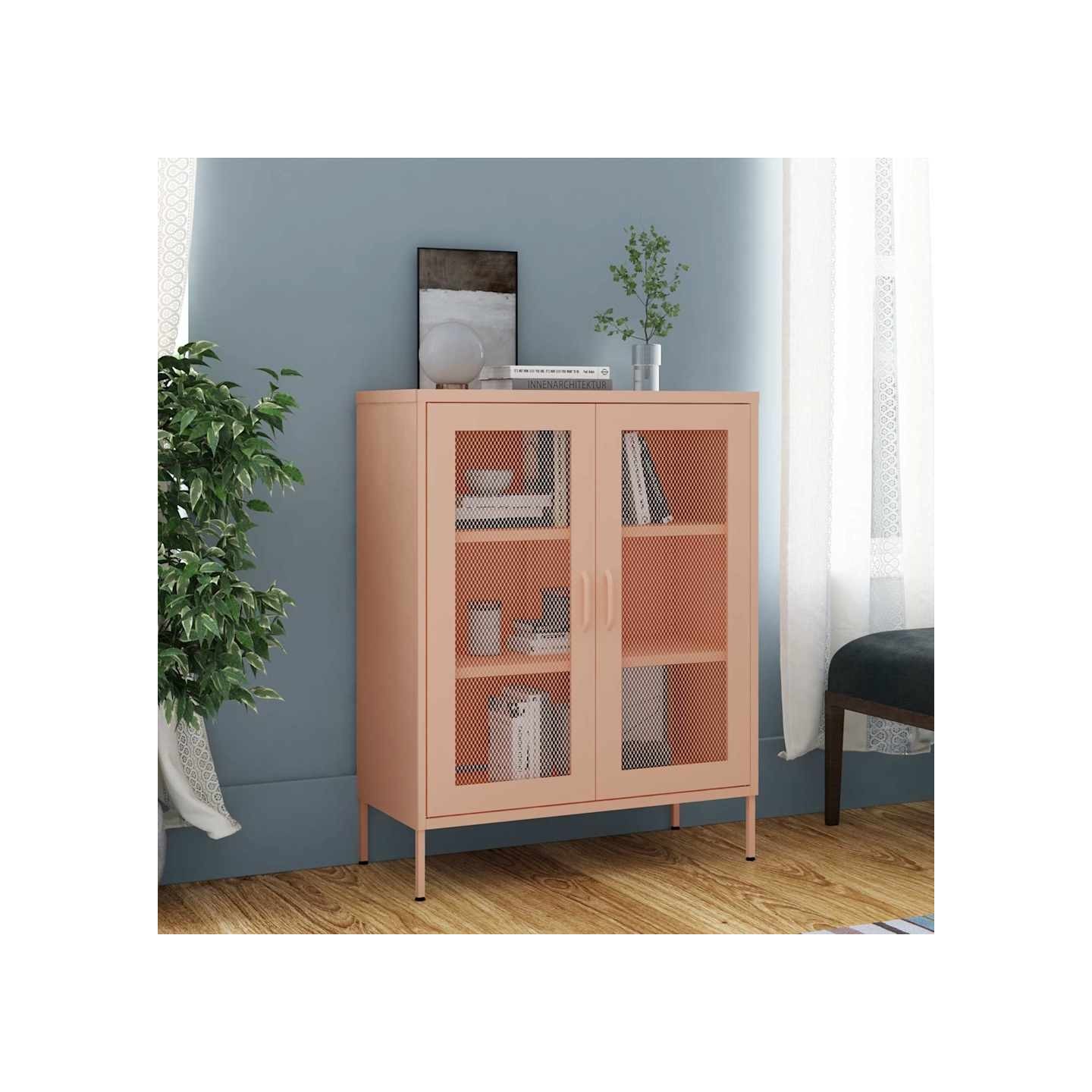 Armoire de rangement Rose 80x35x101,5 cm Acier