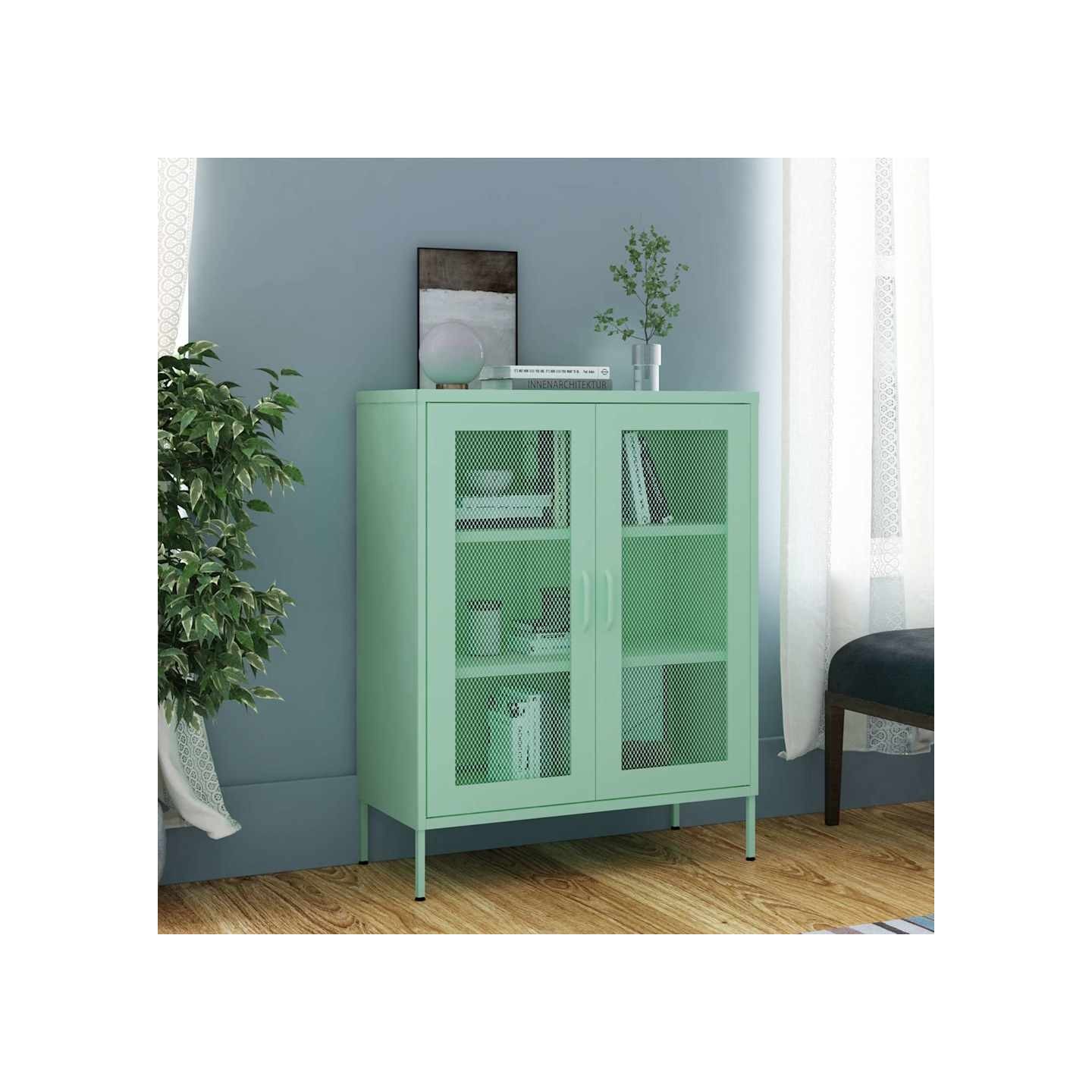Armoire de rangement Vert menthe 80x35x101,5 cm Acier