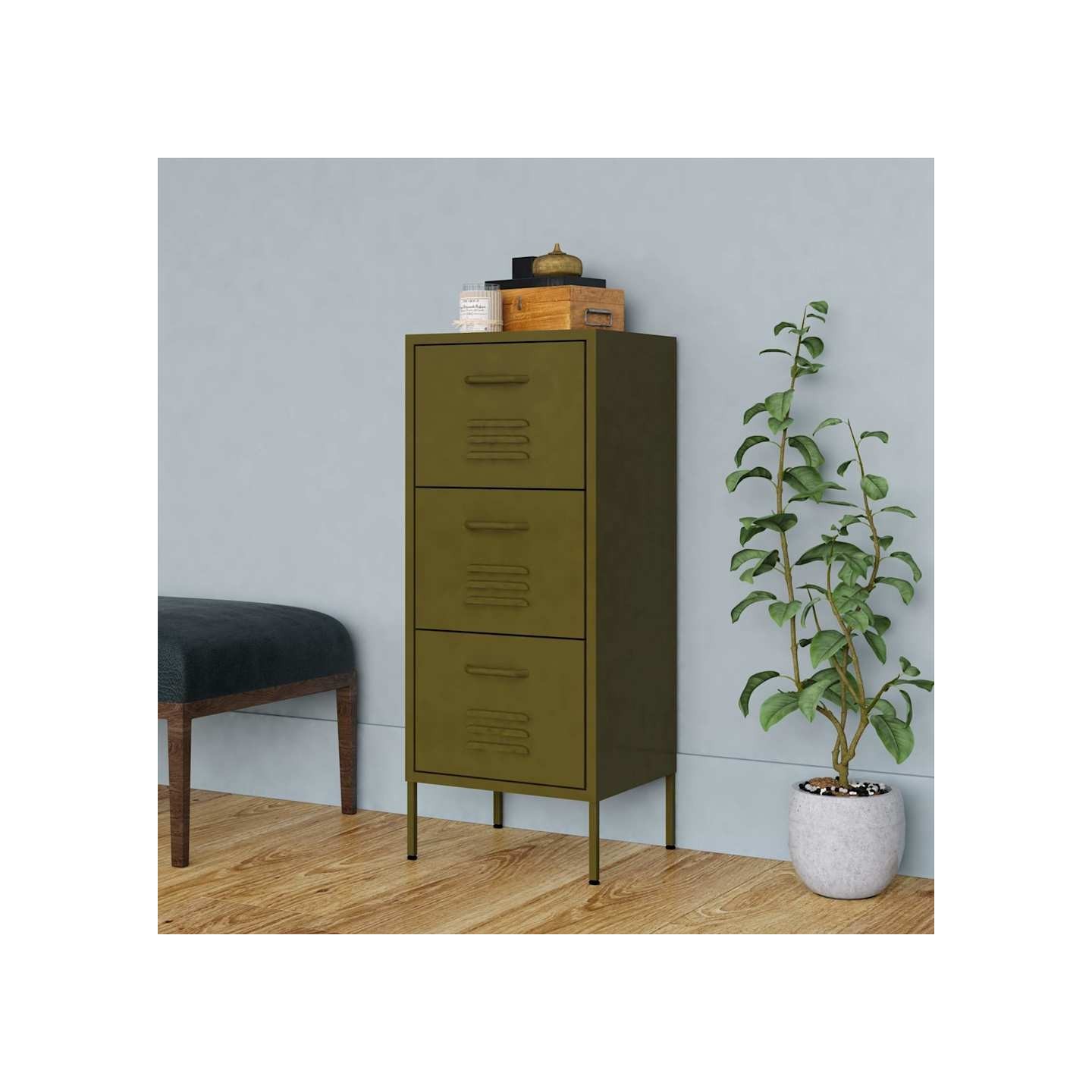 Armoire de rangement Vert olive 42,5x35x101,5 cm Acier
