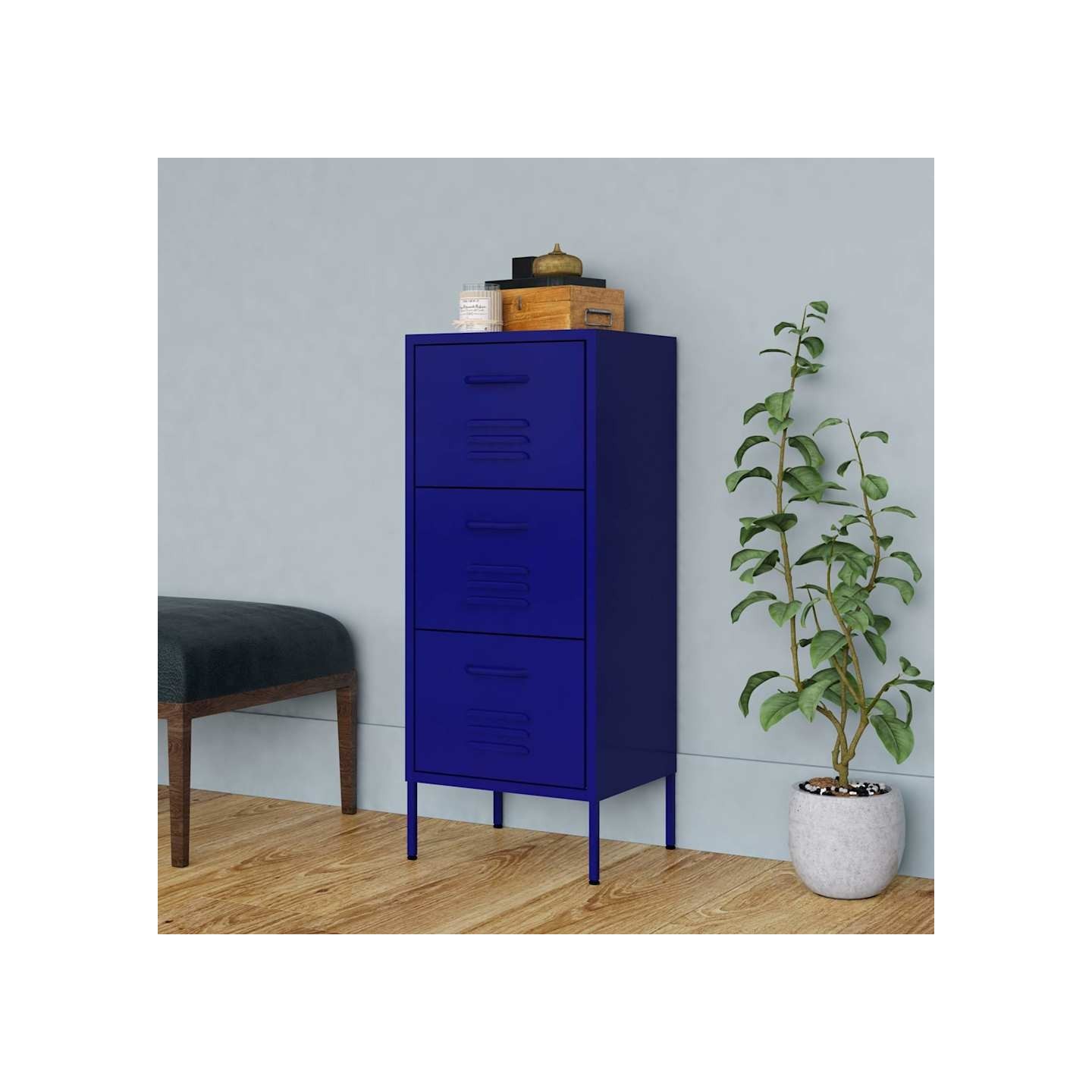 Armoire de rangement Bleu marine 42,5x35x101,5 cm Acier