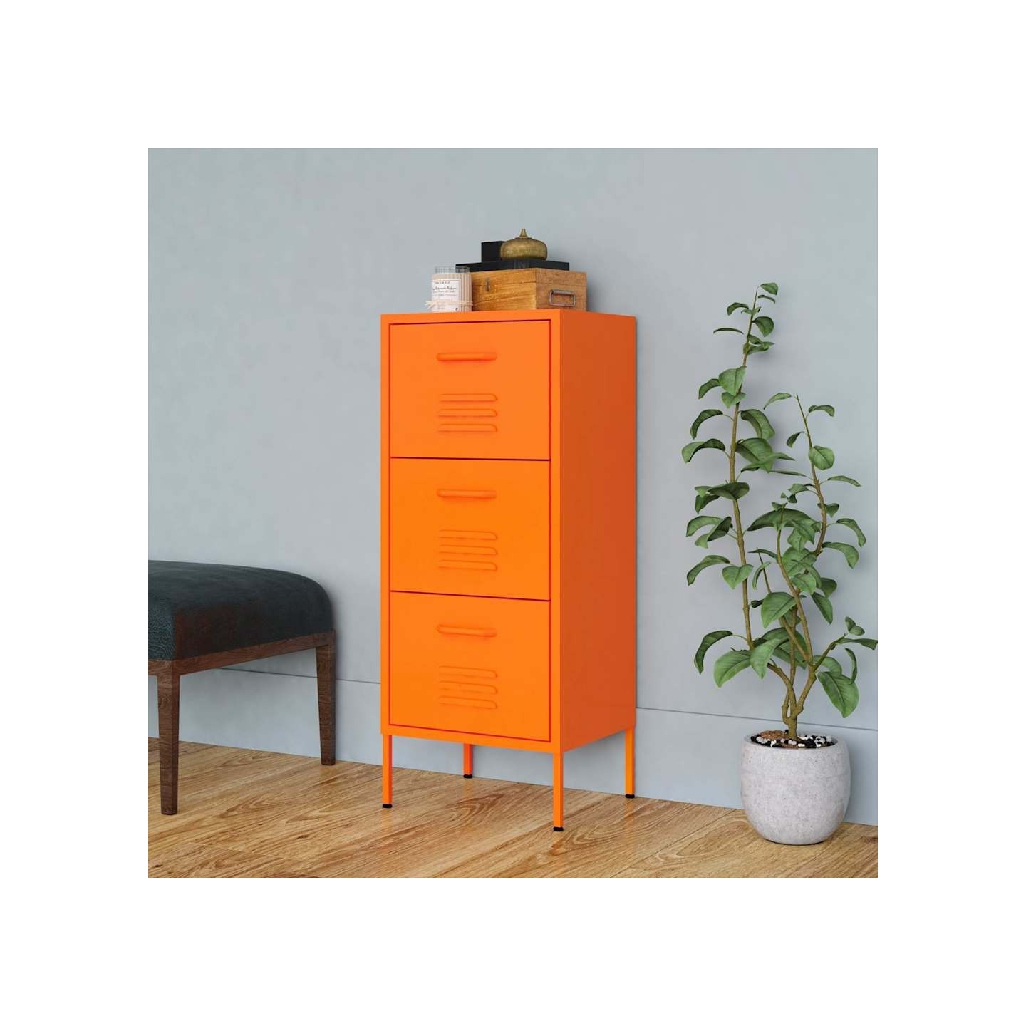 Armoire de rangement Orange 42,5x35x101,5 cm Acier