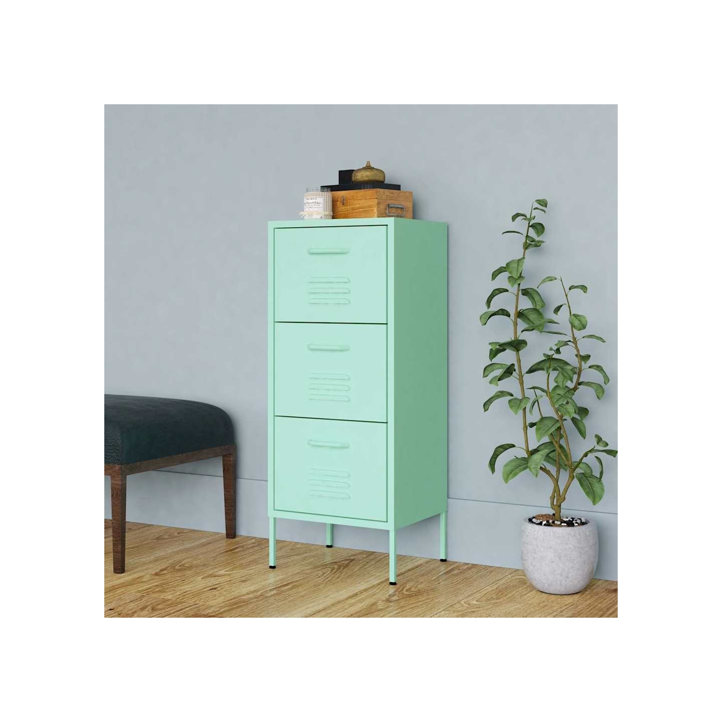 Armoire de rangement Vert menthe 42,5x35x101,5 cm Acier