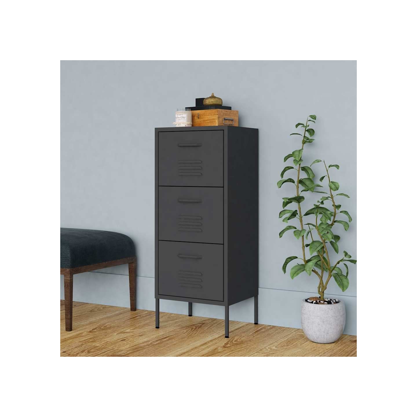 Armoire de rangement Anthracite 42,5x35x101,5 cm Acier
