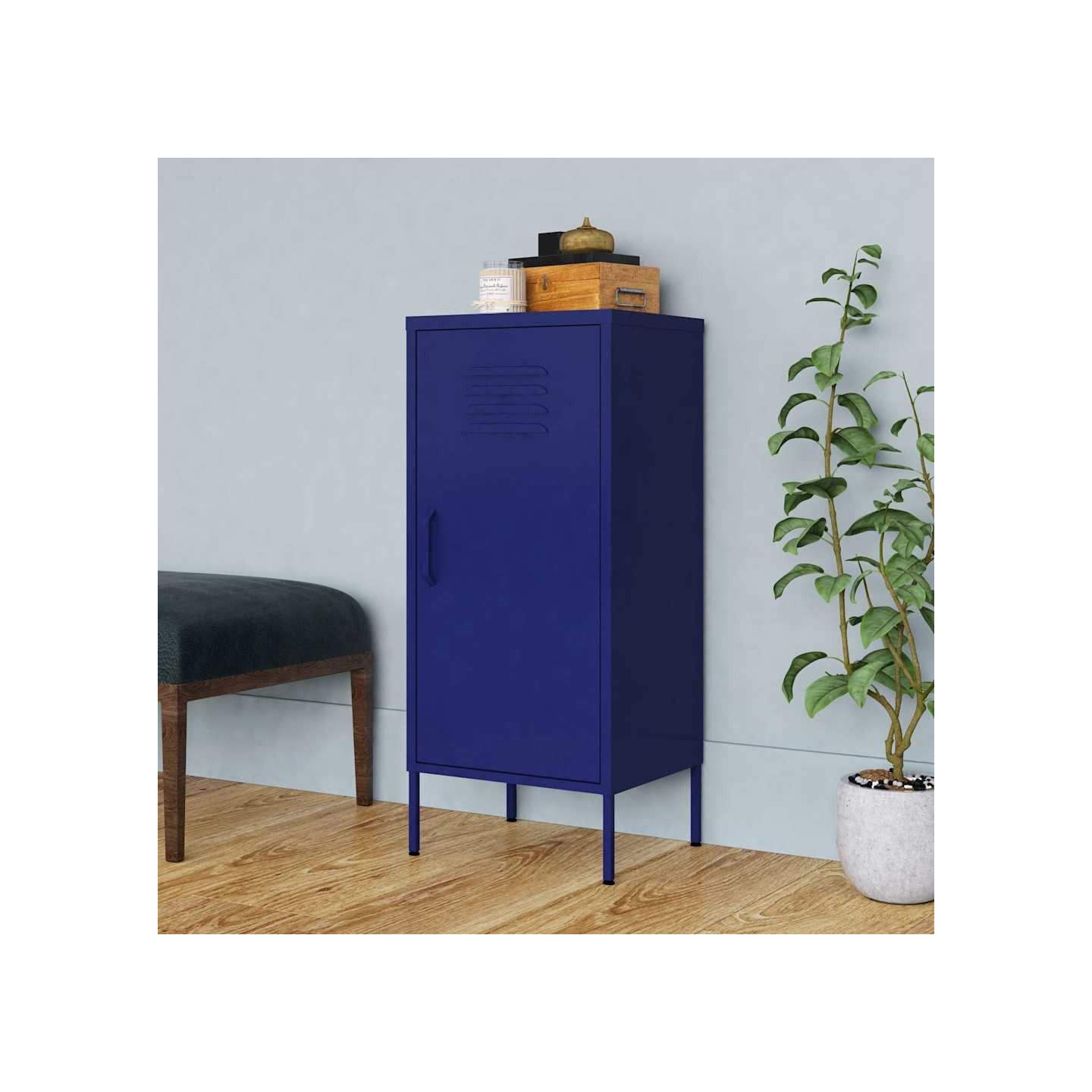 Armoire de rangement Bleu marine 42,5x35x101,5 cm Acier