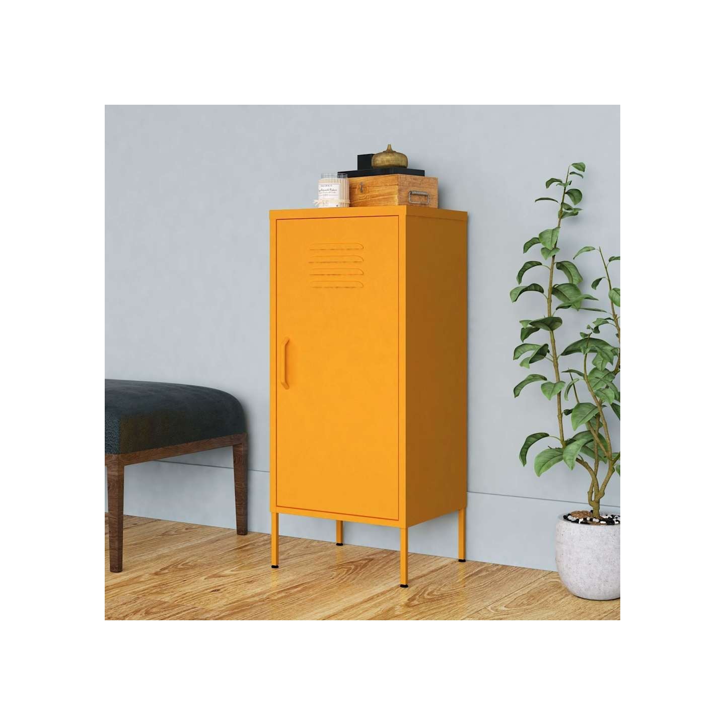 Armoire de rangement Jaune moutarde 42,5x35x101,5 cm Acier