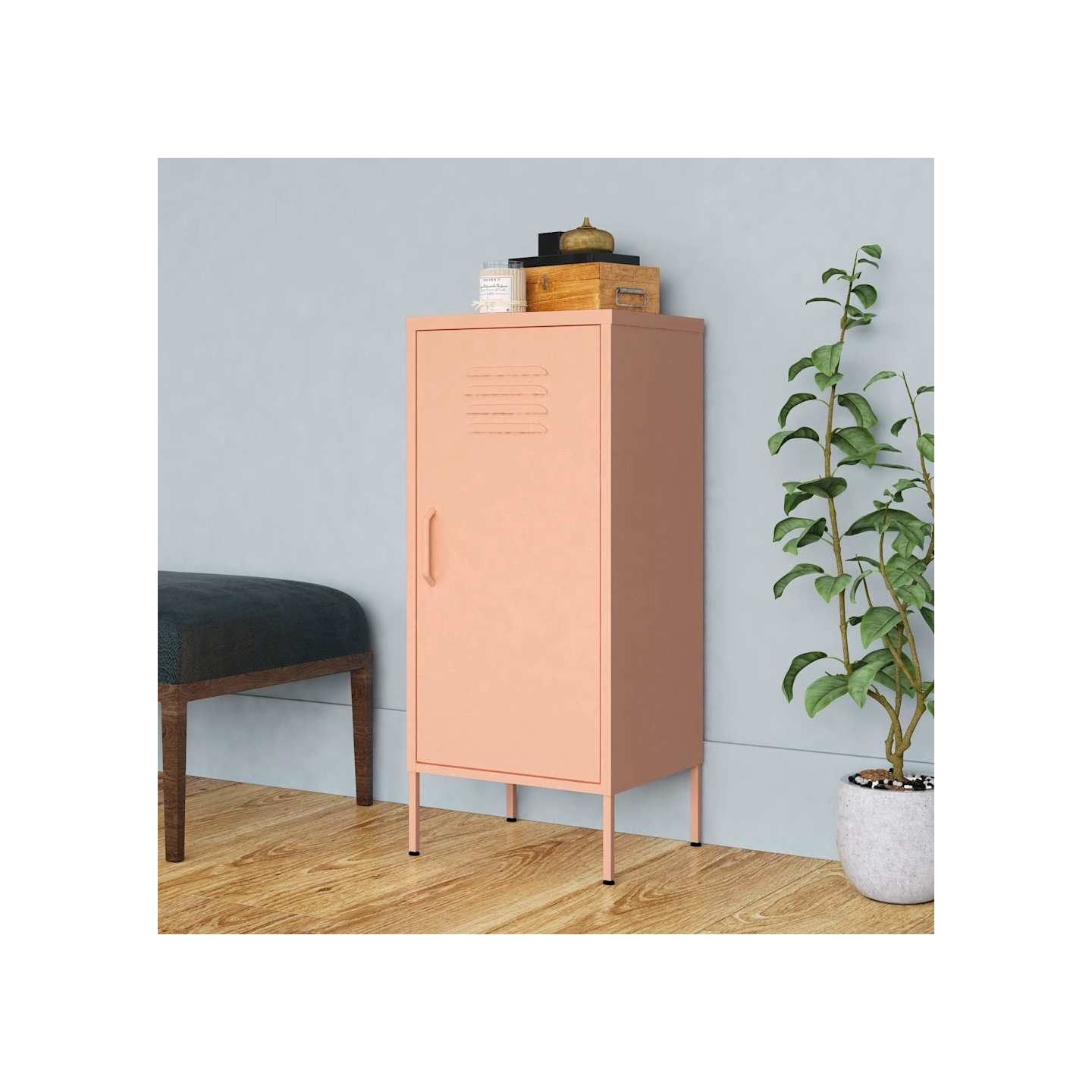 Armoire de rangement Rose 42,5x35x101,5 cm Acier