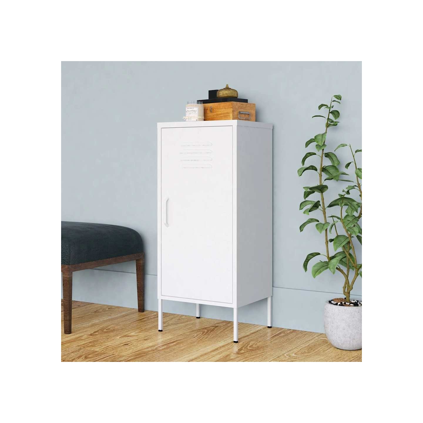 Armoire de rangement Blanc 42,5x35x101,5 cm Acier