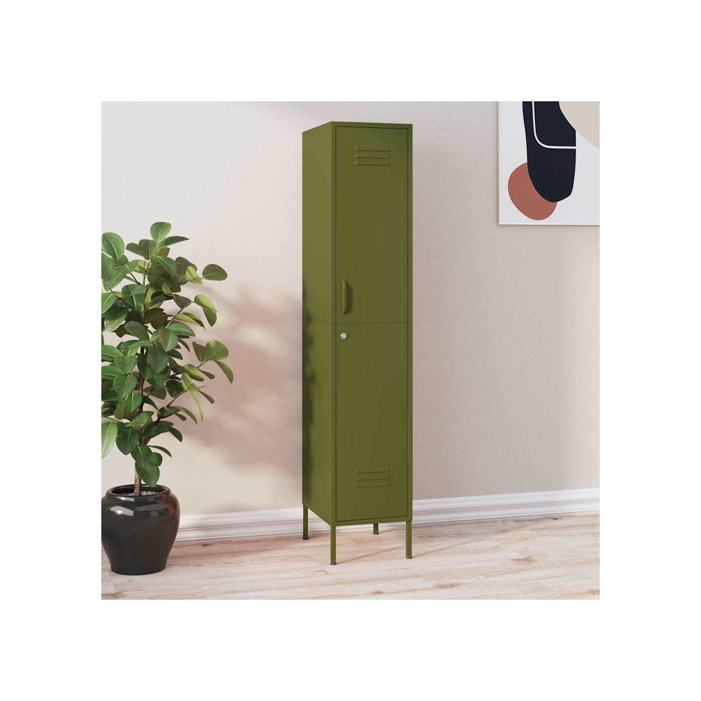 Armoire à casiers Vert olive 35x46x180 cm Acier