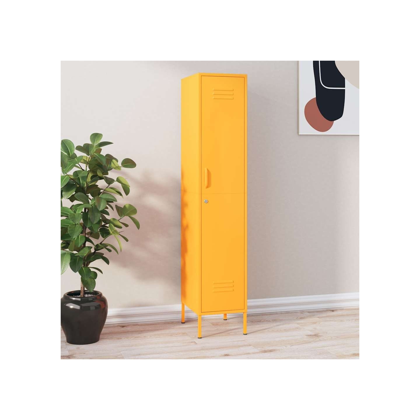 Armoire à casiers Jaune moutarde 35x46x180 cm Acier