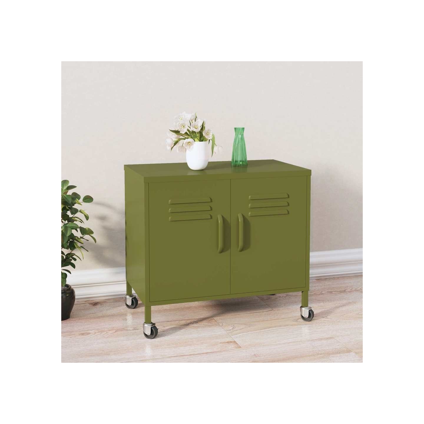 Armoire de rangement Vert olive 60x35x56 cm Acier