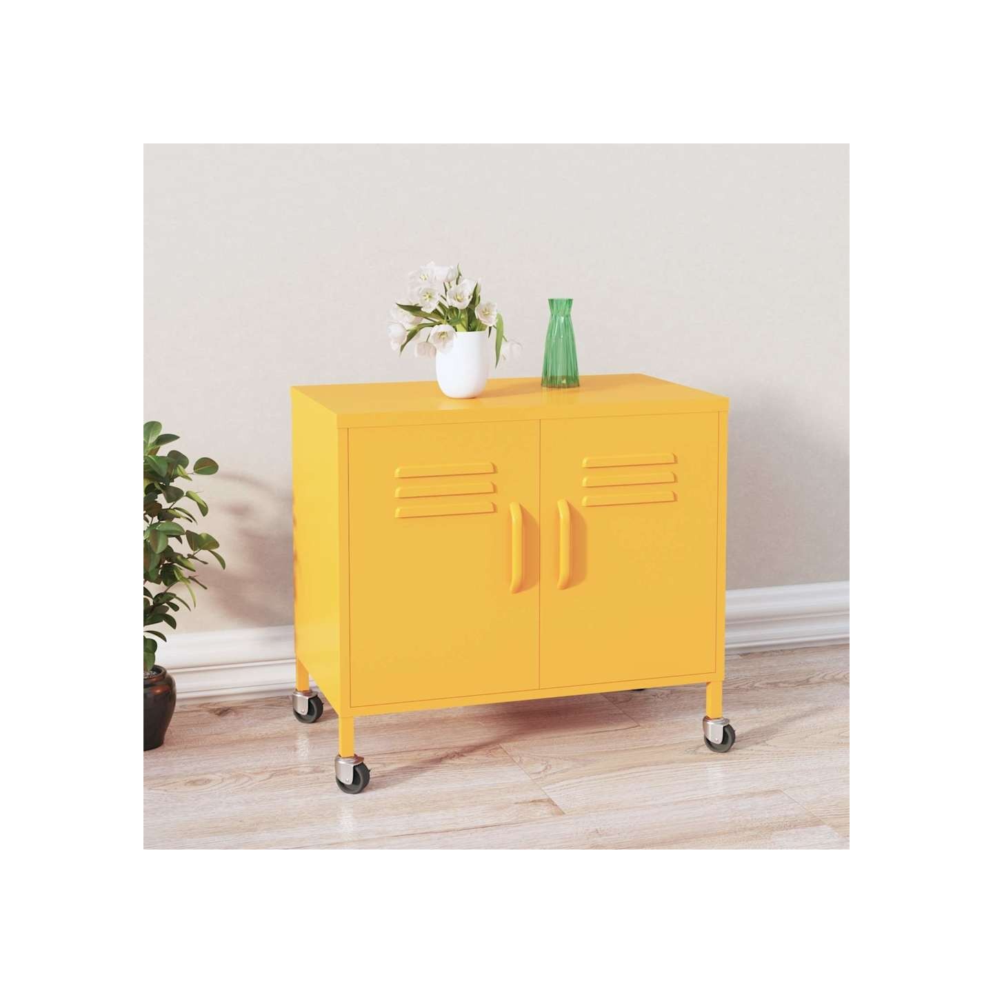 Armoire de rangement Jaune moutarde 60x35x56 cm Acier