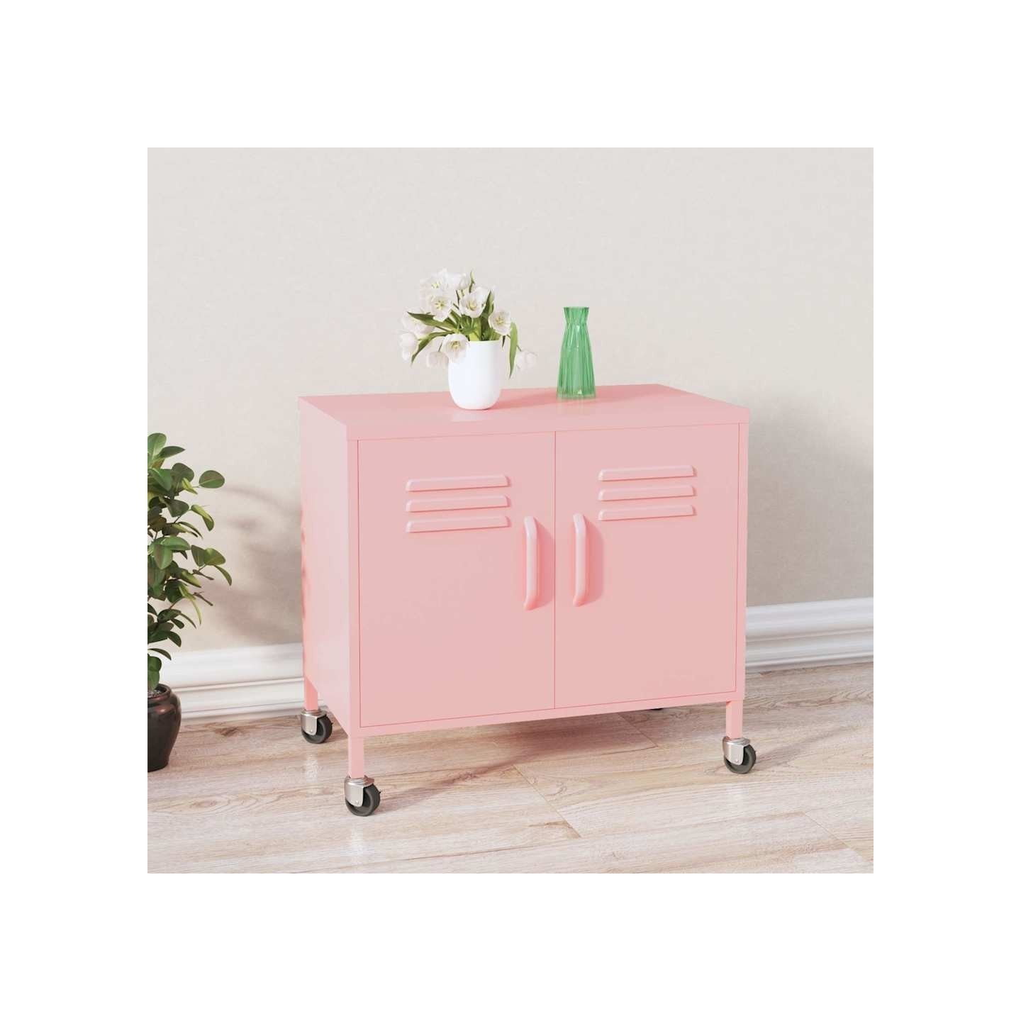 Armoire de rangement Rose 60x35x56 cm Acier