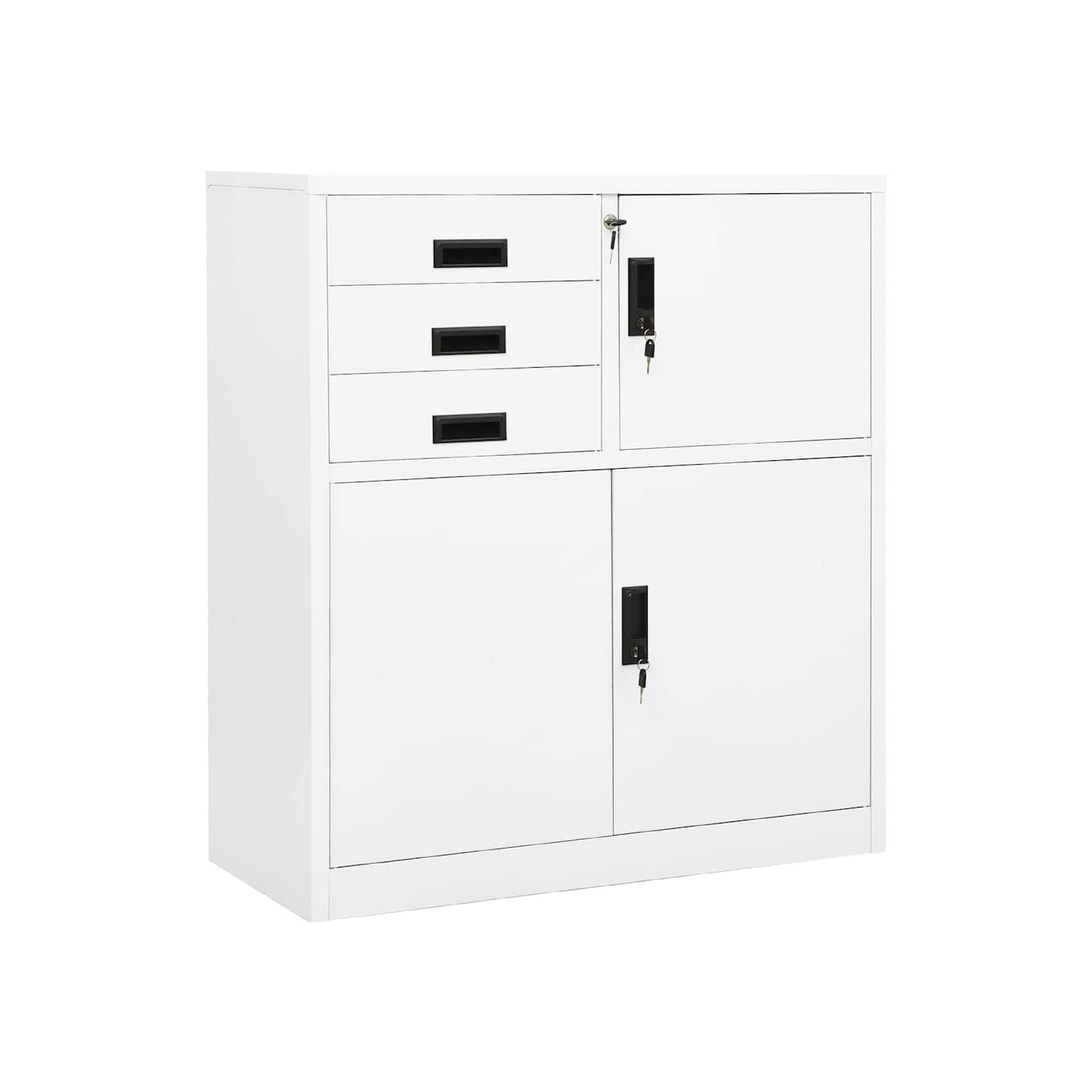 Armoire de bureau Blanc 90x40x102 cm Acier