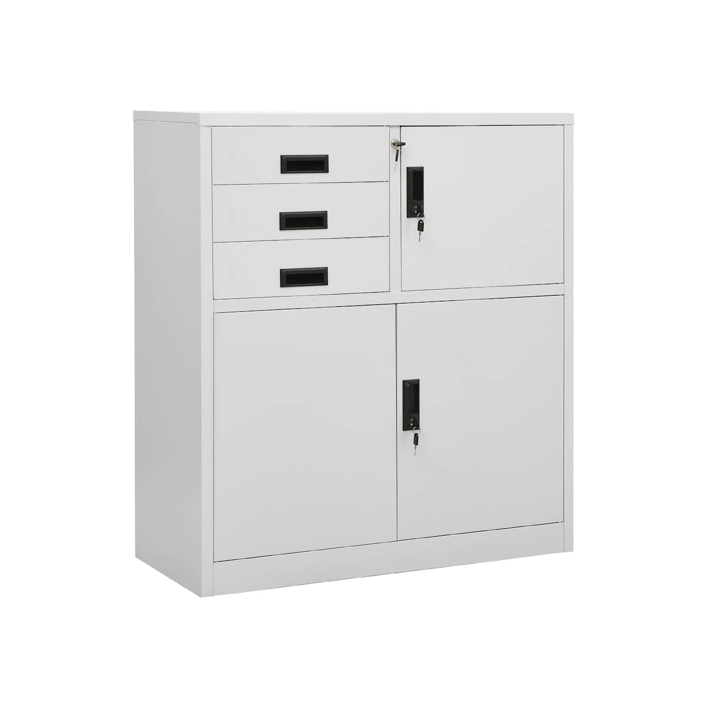 Armoire de bureau Gris clair 90x40x102 cm Acier